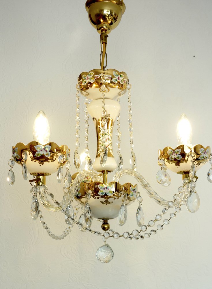 Vintage Bohemia Crystal Chandelier, 1980s