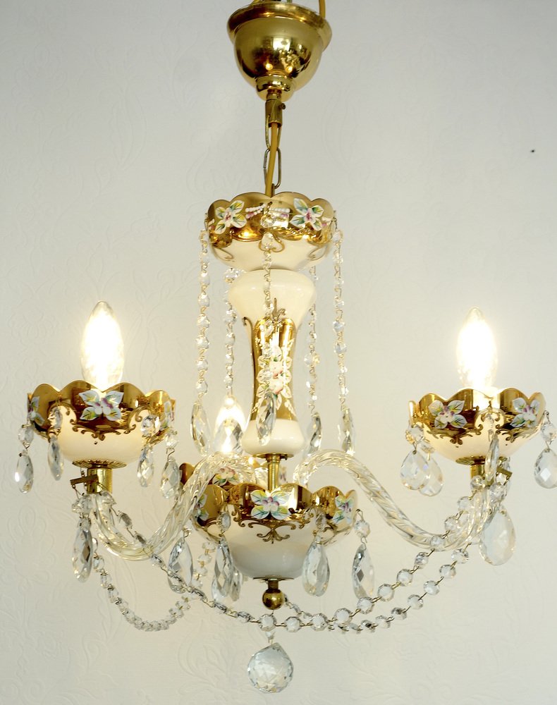 Vintage Bohemia Crystal Chandelier, 1980s