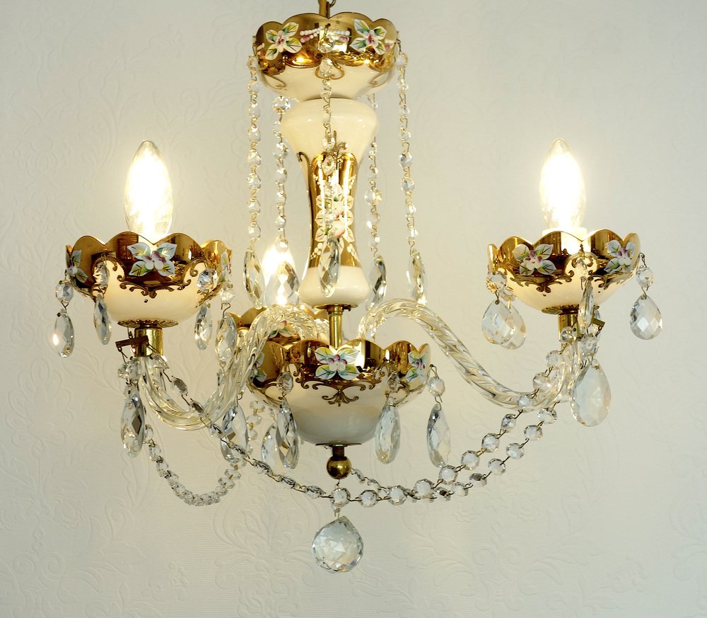 Vintage Bohemia Crystal Chandelier, 1980s