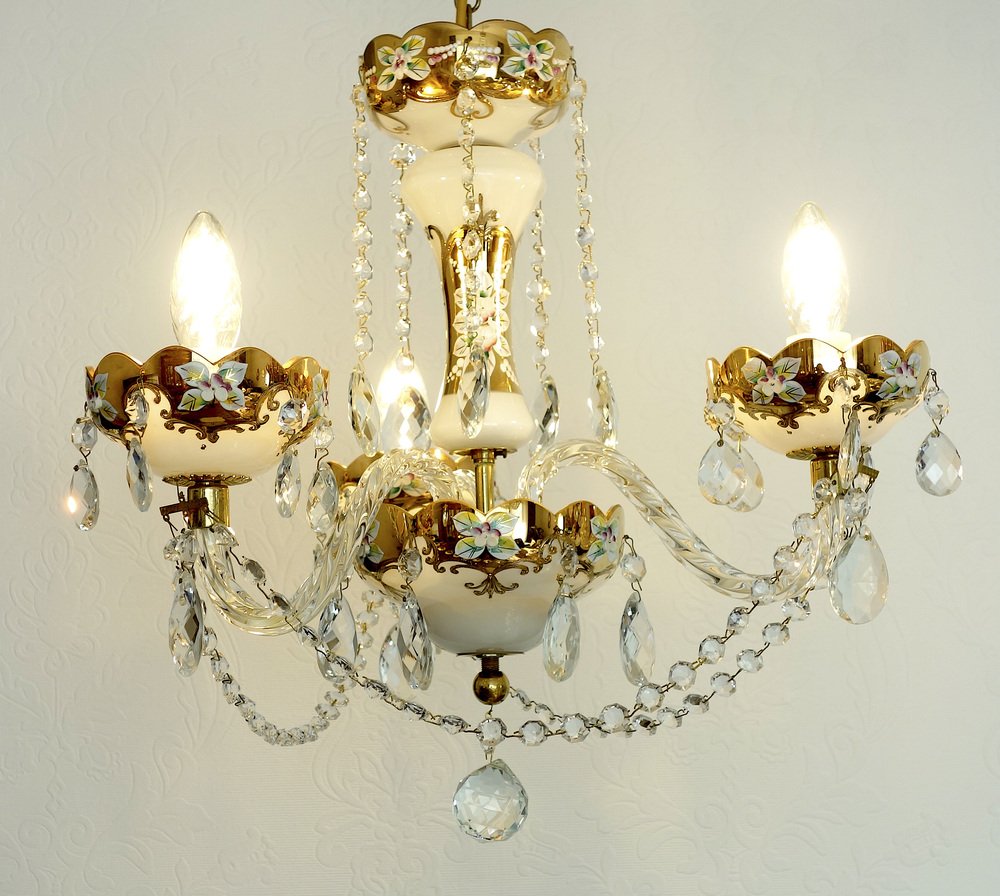 Vintage Bohemia Crystal Chandelier, 1980s