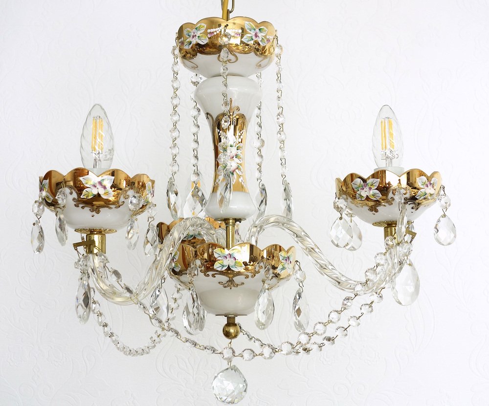 Vintage Bohemia Crystal Chandelier, 1980s