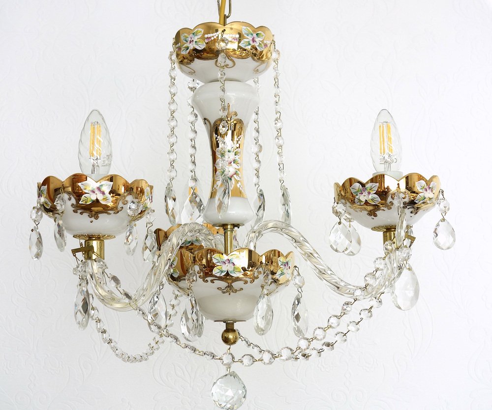 Vintage Bohemia Crystal Chandelier, 1980s