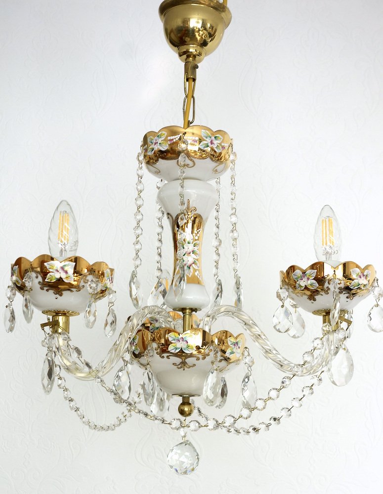 Vintage Bohemia Crystal Chandelier, 1980s