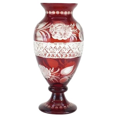 Vintage Bohemian Ruby Glass Vase-ZCI-752401