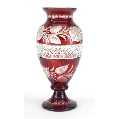 Vintage Bohemian Ruby Glass Vase-ZCI-752401