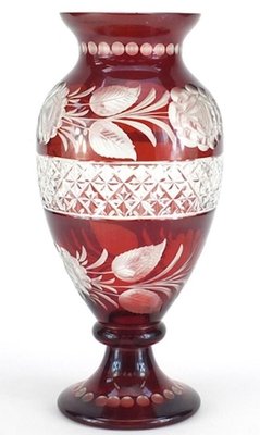 Vintage Bohemian Ruby Glass Vase-ZCI-752401