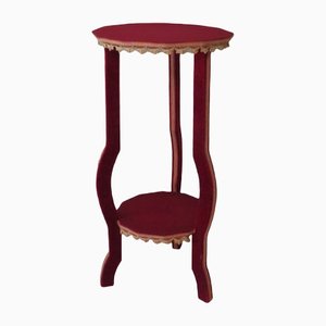 Vintage Bohemian Side Table with Velvet Upholstery, Italy, 1950-1960-UKG-1371669