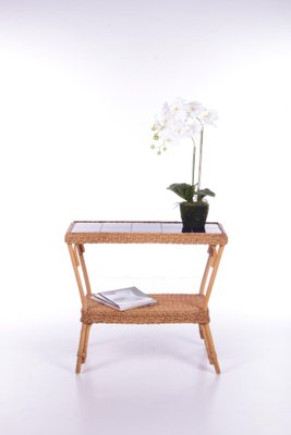 Vintage Bohemian Style Bamboo Side Table, France, 1960s-EZZ-1245832