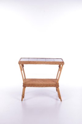 Vintage Bohemian Style Bamboo Side Table, France, 1960s-EZZ-1245832