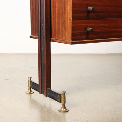 Vintage Bookcase in Exotic Wood and Brass, 1950s-VMM-1730185