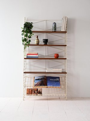 Vintage Bookcase with Metal Structure, 1960s-QWP-2035495