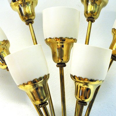 Vintage Bouquet Brass Wall Lamps, 1940s, Set of 2-HEU-1066064