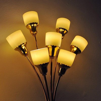 Vintage Bouquet Brass Wall Lamps, 1940s, Set of 2-HEU-1066064