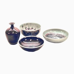 Vintage Bowls & Vase Set by Sven Hofverberg, Set of 4-HYQ-1226228