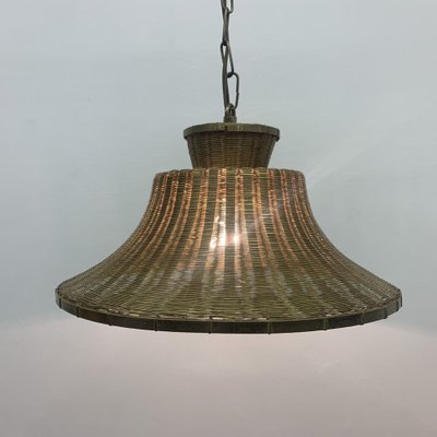 Vintage Braided Brass Hanging Lamp, 1950s-BGP-1765693