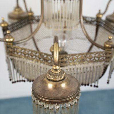 Vintage Brass 10-Light Chandelier, 1950s-ZLY-744057