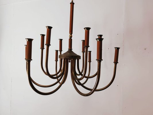 Vintage Brass 12-Light Chandelier-QLH-883474