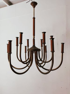 Vintage Brass 12-Light Chandelier-QLH-883474