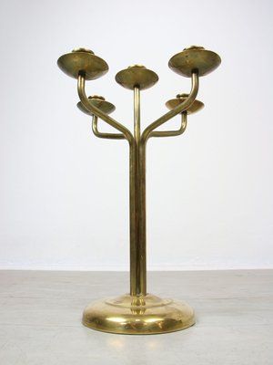 Vintage Brass 5-Arm Candle Holder-HGJ-1440949