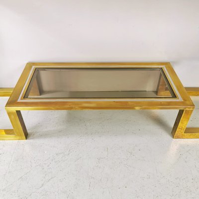 Vintage Brass and Glass Console Table, 1970s-PRS-1385555