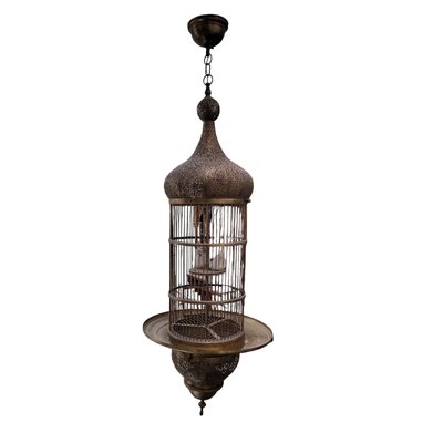 Vintage Brass Bird Cage Lamps, Set of 2-TCS-1737380