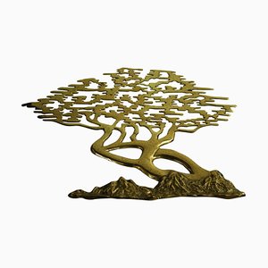 Vintage Brass Bonsai Wall Sculpture, 1960s-IRH-806341