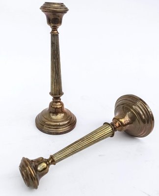 Vintage Brass Candleholders, Set of 2-FSD-1290775