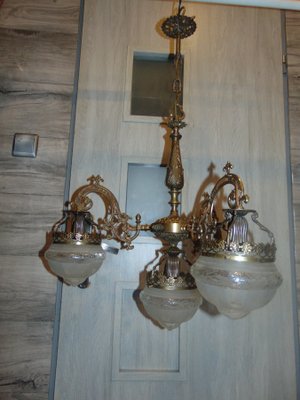 Vintage Brass Chandelier-CAQ-1131139