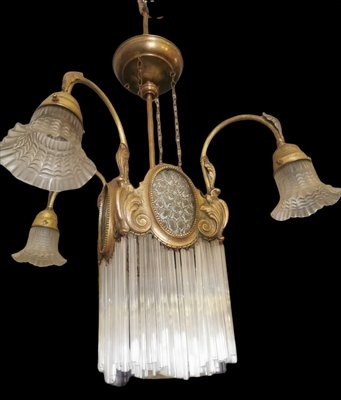 Vintage Brass Chandelier, 1930s-GEL-1054203