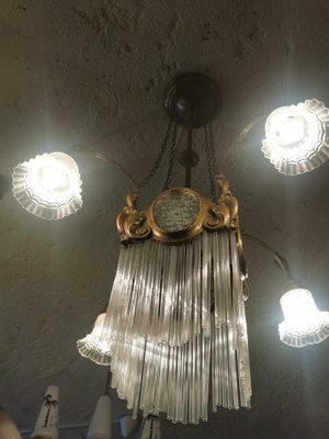 Vintage Brass Chandelier, 1930s-GEL-1054203