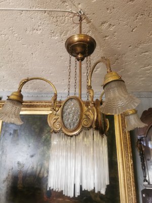 Vintage Brass Chandelier, 1930s-GEL-1054203