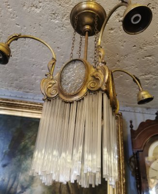 Vintage Brass Chandelier, 1930s-GEL-1054203