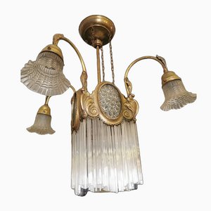 Vintage Brass Chandelier, 1930s-GEL-1054203