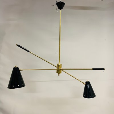 Vintage Brass Chandelier, 1950s-NUO-912359