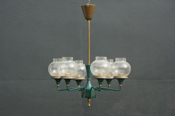 Vintage Brass Chandelier from Kaiser, 1960s-DUM-887630