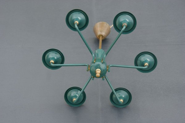 Vintage Brass Chandelier from Kaiser, 1960s-DUM-887630