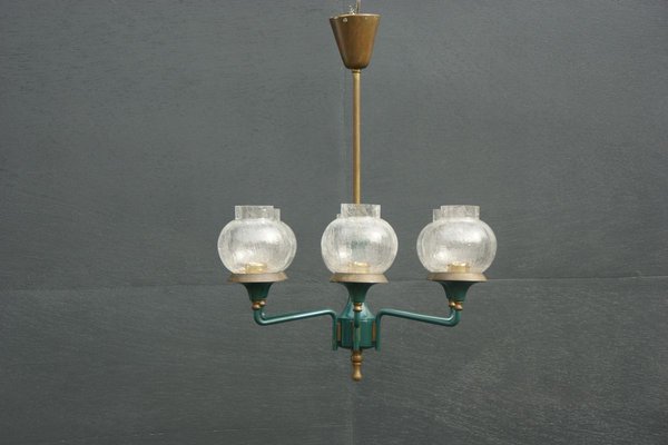 Vintage Brass Chandelier from Kaiser, 1960s-DUM-887630