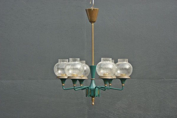 Vintage Brass Chandelier from Kaiser, 1960s-DUM-887630