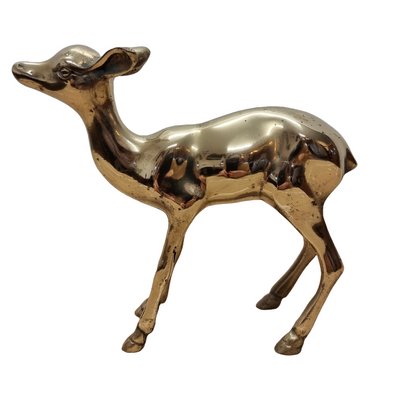 Vintage Brass Deer, 1970s-VHW-2035812