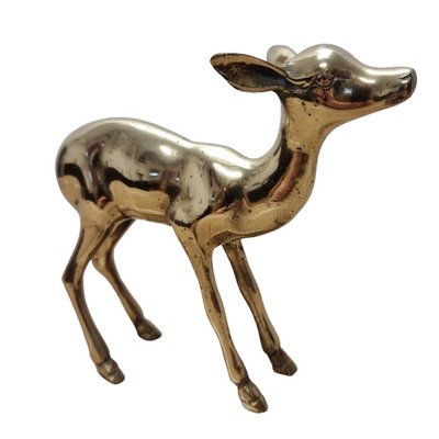 Vintage Brass Deer, 1970s-VHW-2035812