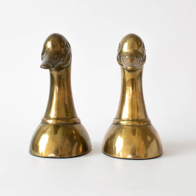 Vintage Brass Duckhead Bookends, 1980s, Set of 2-IXK-1402756