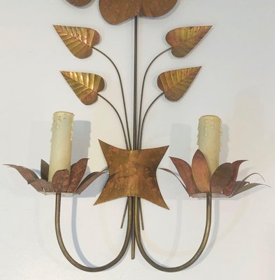 Vintage Brass Flower Sconces, Set of 2-BA-1365339