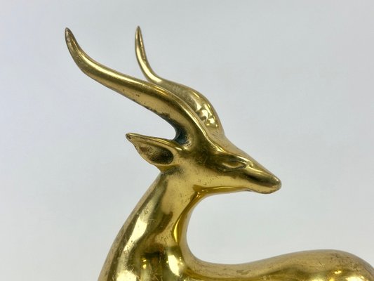 Vintage Brass Gazelle Figurine, 1970s-ZCY-2028403