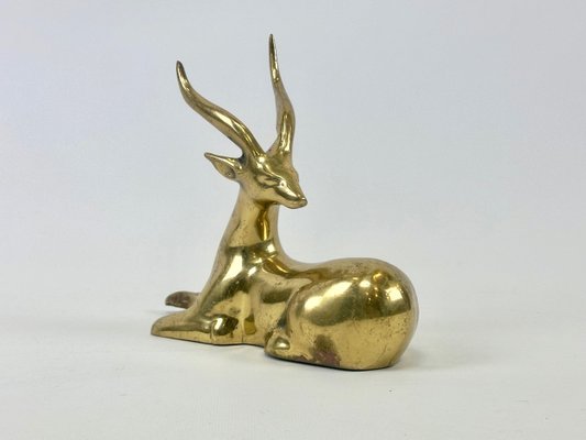 Vintage Brass Gazelle Figurine, 1970s-ZCY-2028403