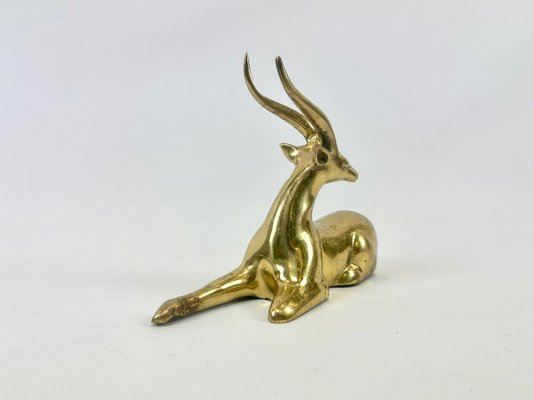 Vintage Brass Gazelle Figurine, 1970s-ZCY-2028403