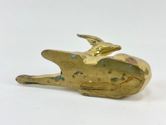 Vintage Brass Gazelle Figurine, 1970s-ZCY-2028403