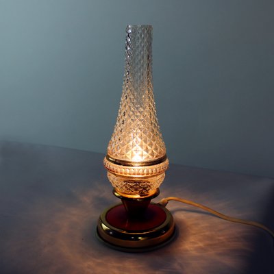 Vintage Brass & Glass Table Lamp, Czechoslovakia, 1960s-UL-1215381