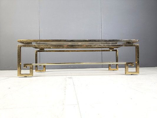 Vintage Brass Greek Key Coffee Table, 1970s-IRH-2042958