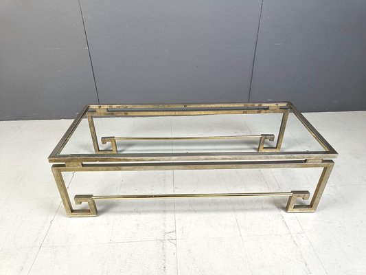 Vintage Brass Greek Key Coffee Table, 1970s-IRH-2042958