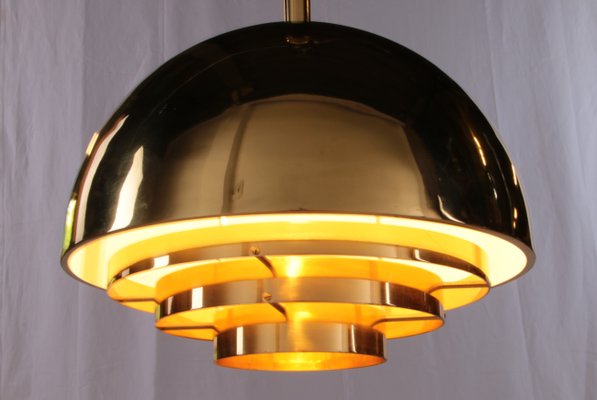 Vintage Brass Hanging Lamp from Vereinigte Werkstätten Collection, 1960s-EZZ-1345929